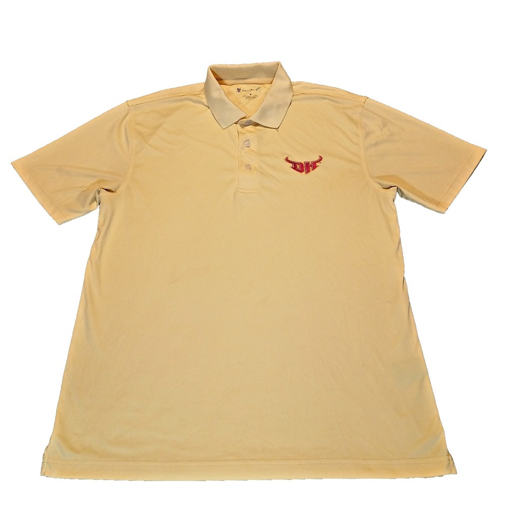 Oxford Golf Mens Polo Shirt M CSUDH Dominguez Hills Embroidered Logo Yellow